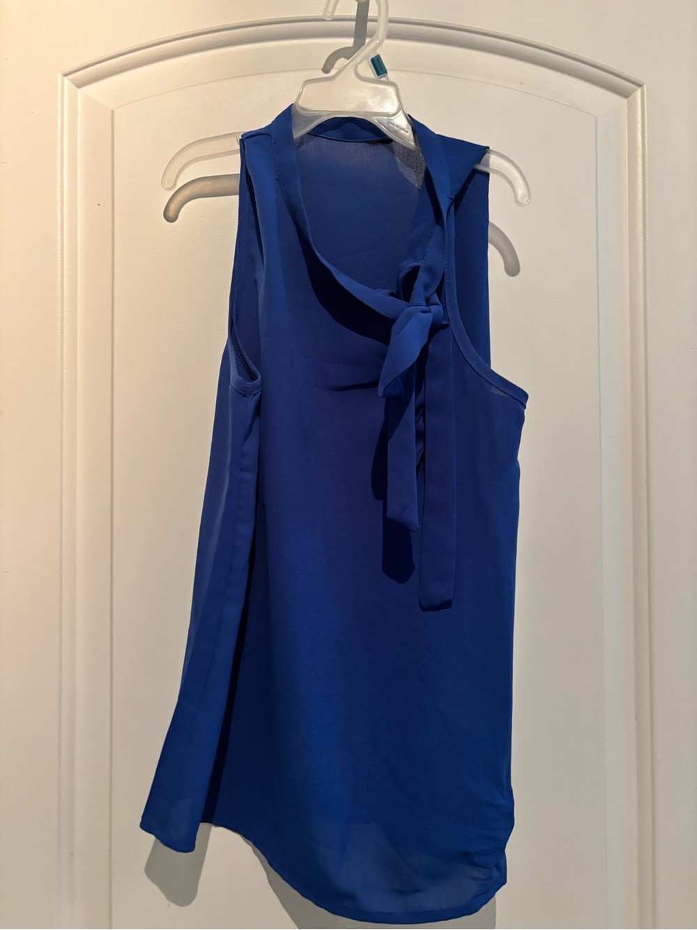 Jil Sander Cobalt Blue Sleeveless Bow-Tie Neck Camisole